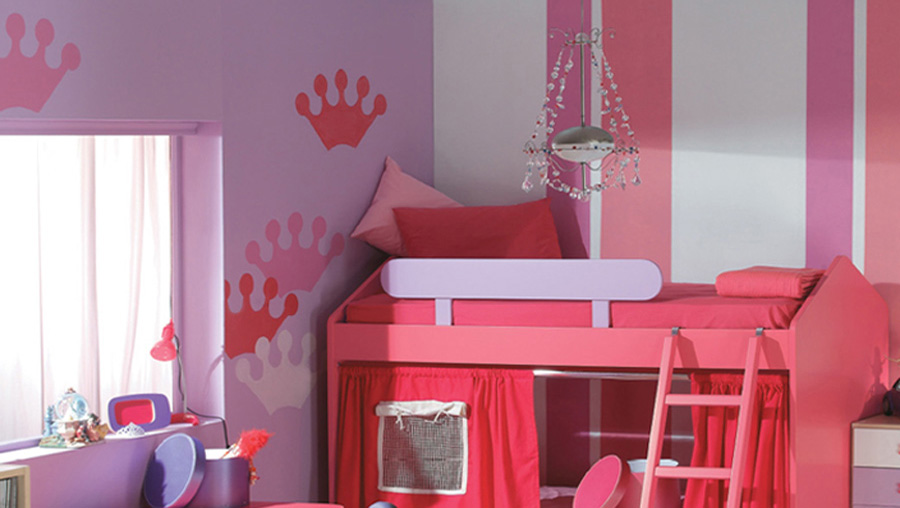 Girl's room wall mural