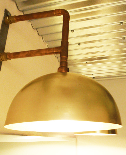 Copper and gold wall lamps